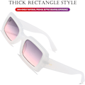 Miniatyrbillede 4 af 5: Tykke chunky rektangulære solbriller til kvinder og mænd Moderne små firkantede solbriller Fashion Fat Narrow Frame Sunnies