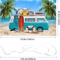 Miniatyrbild 5 av 5: Hawaiiansk festbakgrundsbild för strandbröllopsfestdekorationer Hawaiianskt hav Strandtema festbakgrund Semesterfesttillbehör