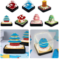 Pikkukuva 2 / 5: 2024 Työpöytäkalenteri valoilla 3D Muistio Paperi Taide Sakura Puu Luova 3D Työpöytäkalenteri Post It -laput Muistio Paperi Taide Temple-C