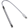Miniatyrbild 2 av 7: Lätt bärbar lampa USB LED 5V 1W 10 LED lång svanhals touch dimmer lampa anteckningsblock tangentbord nattlampa - Svart
