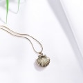 Miniatyrbillede 3 af 4: eashell Locket Charm Halskæde til Kvinder Piger, Nautisk Strand Hav Shell Stil, Justerbar Lang Kæde Choker Vedhæng Halskæder Smykker