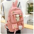 Miniatyrbild 4 av 5: Kawaii 5-delad flickryggsäck för flickor med söta björnaccessoarer, skolmaterial skolväska pennfodral praktisk axelväska-rosa
