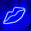 Miniatyrbillede 3 af 5: LIGHTS Hjerte LED Neon Lys, Dekorativ Natlampe Vægindretning til Soveværelse Stue Børneværelse Bryllupsfest Jul (Blå Læbe)