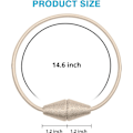 Pikkukuva 4 / 5: Pakkaus magneettiset verhonpitimet käsintehty kudottu köysi kätevä ja koristeellinen kodin ja toimiston ikkunaan (beige)