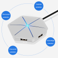 Miniatyrbillede 4 af 7: USB Hub Vertikal Data Hub med Langt Kabel - 6 Porte USB Forlængerkabel Ekstra USB Porte-Hvid (farverig glød uden OTG-funktion)