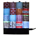 Miniatyrbillede 5 af 5: Minecraft Block Bygge Lys 16 Omorganiserbare Lysblokke og Klippebase Minecraft Soveværelsestilbehør Lampe Nattelys Byg Dit Eget Niveau