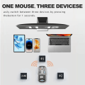 Miniatyrbild 2 av 5: Transparent trådlös mus BT5.1/2.4G Bluetooth-mus Laddningsbar tyst mus för Mac, iPad, MacBook, bärbar dator, PC (grå)