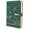 Miniatyrbillede 1 af 5: A5 Notebook Læder Cover Notebook Padfolio Binder Journal Notebook Genopfyldelig Binder Dagbog Notesblokke til Kontor Rejser Arbejde Grøn A5 Spiral Notebook