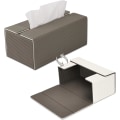 Miniatyrbild 1 av 5: Rektangulär PU-läder servettlådehållare, servett, torktumlare arkdispenser för bil, badrum, kontor, heminredning