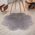 Miniatyrbilde 1 av 5: Faux saueskinnsullteppe, syntetisk saueskinn mykt luksuriøst ull sofateppe pute dekorere stuen og soverommet (45cm, grå)