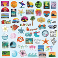 Miniatyrbilde 3 av 5: 100 stk. Vanntette Hawaii-klistremerker, Sommer Aloha Strand Vinyl-klistremerker for Bagasje Bærbar PC Hydroflask Vannflasker, Hawaii-klistremerker for Tenåringer Voksne