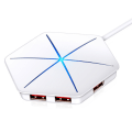 Miniatyrbilde 1 av 7: USB-hub Vertikal Datahub med lang kabel - 6 porter USB-forlengelseskabel Ekstra USB-porter - Hvit (farget glød uten OTG-funksjon)
