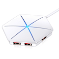 Miniatyrbillede 1 af 7: USB Hub Vertikal Data Hub med Langt Kabel - 6 Porte USB Forlængerkabel Ekstra USB Porte-Hvid (farverig glød uden OTG-funktion)