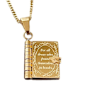 Miniatyrbild 1 av 7: Bok halsband berlock, personligt bokhänge halsband, läshalsband boksmycke, öppen bok halsband för pojkar och flickor bästa vän bokälskare Gold