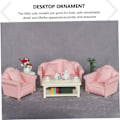 Miniatyrbild 5 av 5: 3-delad soffa set miniatyrer barn lekset bordsskiva miniatyrer dockhus mini soffa mini möbler soffa soffa ring ställ trä soffa modell.