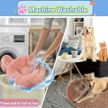 Miniatyrbilde 5 av 5: Rektangulær hundekurv Hundepute Plysj Katteseng, Vaskbar Kattepute Plysj Kjæledyrsengpute Egnet Varm for Høst Vinterbruk (M, Oransje)