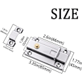 Miniatyrbillede 2 af 5: Dørgrebs skydelås, 4 tommer automatisk elastisk fjeder rustfrit stål skydelås med knap (2 pak sølv)