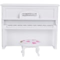 Pikkukuva 5 / 5: 1:12 Mini-pysty piano, nukkekodin puinen piano jakkaralla Elävä mini-talomallin lisävarusteet Urheilutarvikkeet Nuken lisävarusteet (valkoinen)