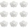 Miniatyrbilde 1 av 3: 10 stk hvite skyballonger søte smilende ansikt skyformede folie mylarballonger til babyshower bryllup bursdagsfestutstyr