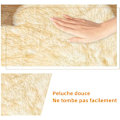 Miniatyrbillede 4 af 5: Faux Sheepskin Uld Tæppe, Syntetisk Fåreskind Fluffy Blød Luksus Uld Sofa Tæppe Pude Dekorer Din Stue og Soveværelse (45cm,Brun)