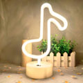 Miniatyrbillede 5 af 5: LED-lys USB/batteridrevet neon natlys Neonlys til soveværelse LED-neonskilte (varm hvid)