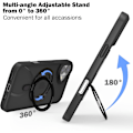 Miniatyrbild 5 av 5: Magnetisk för iPhone 16 eller 16 Plus fodral [Kompatibel med MagSafe], Genomskinligt smalt bakskydd med 360° roterbart ringstativ Transparent iphone16