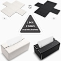 Miniatyrbild 3 av 5: Rektangulär PU-läder servettlådehållare, vändbar för Kleenex, torktumlare arkdispenser för bil, badrum, kontor, heminredning