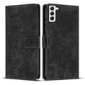 Frostet læderetui til Mandala præget retrotelefon sort sort Black For Samsung Galaxy S21 FE 5G