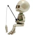 Miniatyrbilde 1 av 5: Fiskeskallefigurer Skjelettfisker Statue Resin Miniatyr Halloween Fe Hage Dam Statue Samleobjekter for Yard Lawn Pond Pool