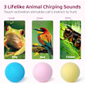Pikkukuva 2 / 5: Chirping Cat Toys Balls with Silver Vine Catnip, 3 Pack Fluffy Interactive Cat Kicker, 3 Lifelike Animal Sounds, Kitty Kitten Catnip Exercise Toys