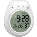Miniatyrbillede 1 af 5: Digitalt brusebadsur, vandtæt, badeværelsestimer, digitalt køkkenvægur, stort LCD-display, 12/24-timers format, indendørs temperatur