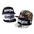 Pikkukuva 1 / 3: Compton Naisten Snapback-Lippis: Tyylissä Streetwear-Baseball-Lippis Säädettävällä Sulkemisella ja UV-Suojalla Ulkoilmatoimintaan svartvit