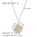 Miniatyrbild 1 av 7: Bok halsband berlock, personligt bokhänge halsband, läshalsband boksmycke, öppen bok halsband för pojkar och flickor bästa vän bokälskare Silver