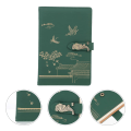Miniatyrbillede 5 af 5: A5 Notebook Læder Cover Notebook Padfolio Binder Journal Notebook Genopfyldelig Binder Dagbog Notesblokke til Kontor Rejser Arbejde Grøn A5 Spiral Notebook