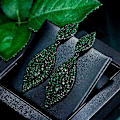 Miniatyrbilde 4 av 5: Kvinners Rhinestone Crystal Bryllup Brud 2 Blad Dråpe Dangle Lysekrone Øredobber