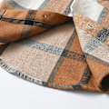 Miniatyrbilde 4 av 6: Rutete skjorte med korte ermer for gutter, barneskjorter med knapper, rutete sommerklær for 1-8 år Light Brown 4-5Y