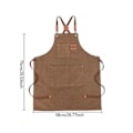 Miniatyrbillede 2 af 3: Mænds Unisex Canvas Denim Forklæde Køkken Madlavning Workshop Vaskbar Arbejdsforklæder Gray