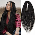 Miniatyrbilde 1 av 8: 20 tommer 10 tråder/pakke Syntetiske Dreadlocks Extensions Dobbel Ended Tynn 0,6 cm Hekle Flettehår Myke Dreads Reggae Hip-Hop Hippie Stil A
