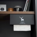 Miniatyrbillede 1 af 5: 2 stk. Pakke Rektangulær Servietboksarrangør Under Skrivebord, Pladsbesparende, Vægmonteret Servietboksholder, Nem Montering Under Bord eller Hylde, Mat Sort.