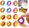 12-pack Mjuka Fidget-ringar - Stressreducerande Leksaker för Barn & Vuxna | Ångest, ADHD, Sensoriska Leksaker för Autism