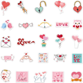 Miniatyrbillede 3 af 5: Kærlighedsklistermærker til par, voksne, scrapbog, klistermærke til bærbar computer, vandflasker, klistermærke, selvklæbende Valentinsdag gaveindpakningsklistermærke (100 stk.)