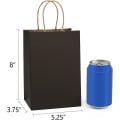Miniatyrbilde 2 av 4: Gaveposer Kraftpapirposer 10 stk 5,25x3,75x8 tommer Små handleposer Kraftposer Festposer Sorte papirposer med håndtak Bulk
