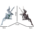 Miniatyrbillede 3 af 5: Harpiks Fe Figur Have Dekoration Siddende Goblin Gave til Hjemmet (Hvid Blomster Fe)
