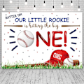 Miniatyrbild 2 av 5: 7x5ft Baseball 1:a födelsedagsbakgrund The Big One Banner Grönt gräs Baseballfestdekorationer för födelsedagsfotografering Bakgrund