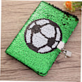 Miniatyrbillede 4 af 4: MAGICLULU Sports Gaver til Drenge Fodbold Sequin Journal Notebook med Lås Børn Daglig Sequin Børns Fodboldsæt Piger Dagbog med Lås og Nøgle Sequin For
