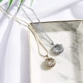 Miniatyrbillede 2 af 4: eashell Locket Charm Halskæde til Kvinder Piger, Nautisk Strand Hav Shell Stil, Justerbar Lang Kæde Choker Vedhæng Halskæder Smykker