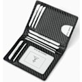 Miniatyrbillede 3 af 3: Minimalistisk frontlommepung - RFID-blokerende ægte læder slank bifold pung til mænd og kvinder
