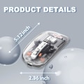 Miniatyrbild 4 av 5: Transparent trådlös mus BT5.1/2.4G Bluetooth-mus Laddningsbar tyst mus för Mac, iPad, MacBook, bärbar dator, PC (grå)