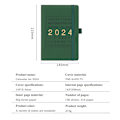 Miniatyrbillede 2 af 5: 2024 Planlægger Kunstlæder Cover 12 Månedlige Ugentlige Agenda Notesbog med Elastisk Lukning Loop Serie Agenda Notesbog, PINK, 1stk
