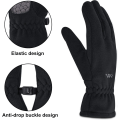Miniatyrbilde 3 av 4: Barnas termiske hansker vinter Polar Fleece Touchscreen hansker for gutter jenter Anti-Slip varme barnehansker utendørs isolerte, svart, M